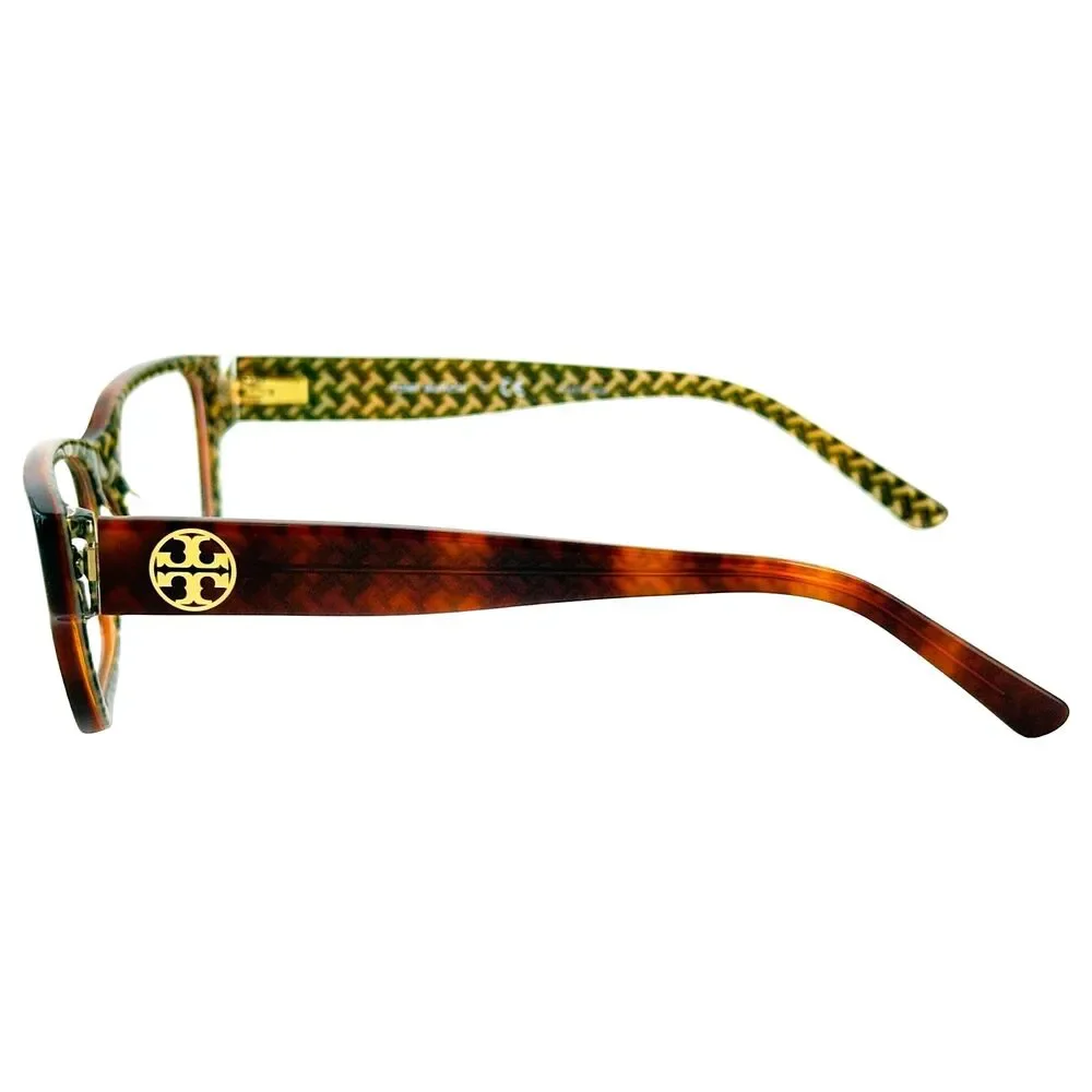Tory Burch TY2074 Womens Plastic Eyeglass Frame 1654 Tortoise Green ZigZag 53-17